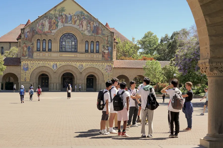 Between sessions on the Stanford campus