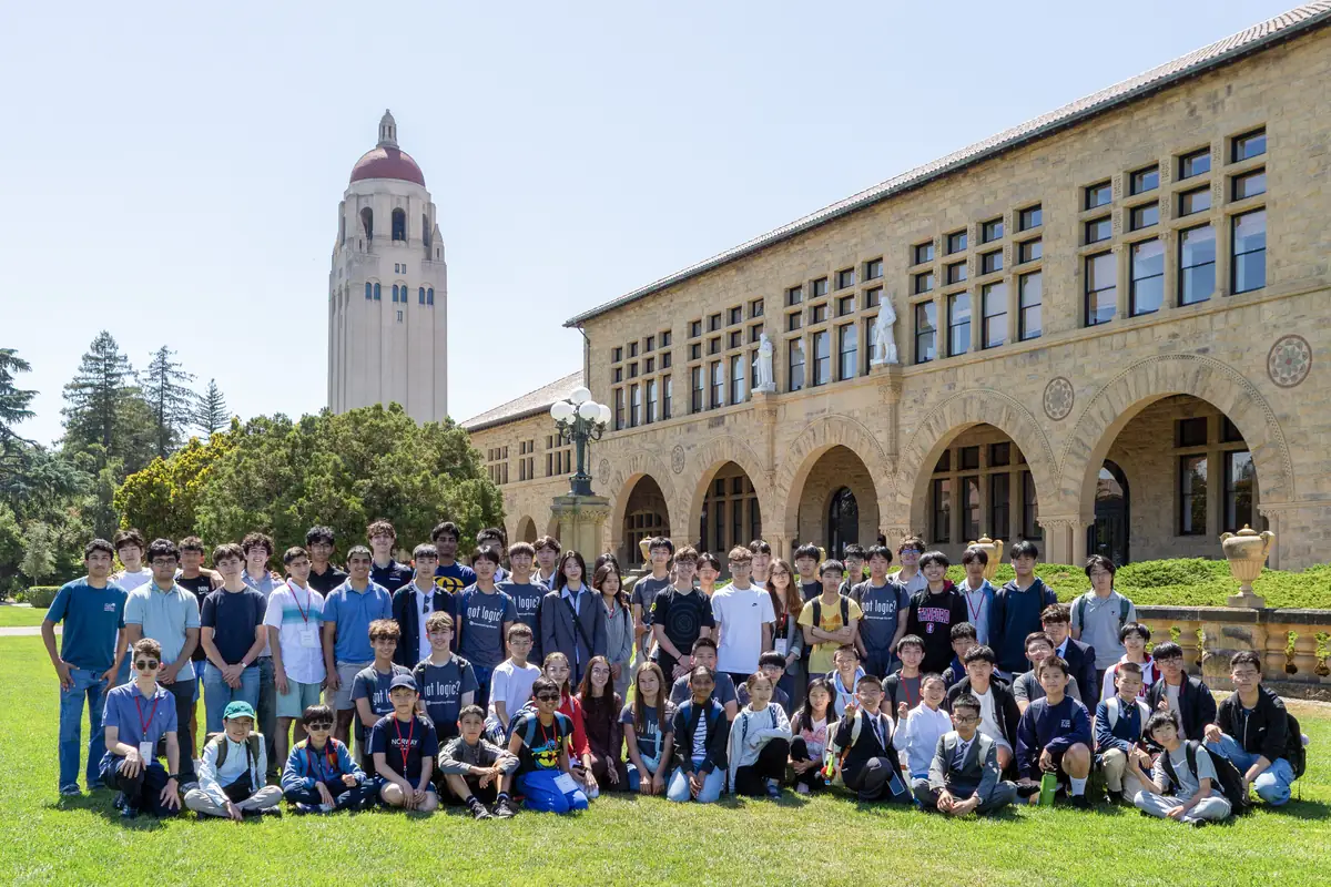 The full cohort on the lawn outside the Quad