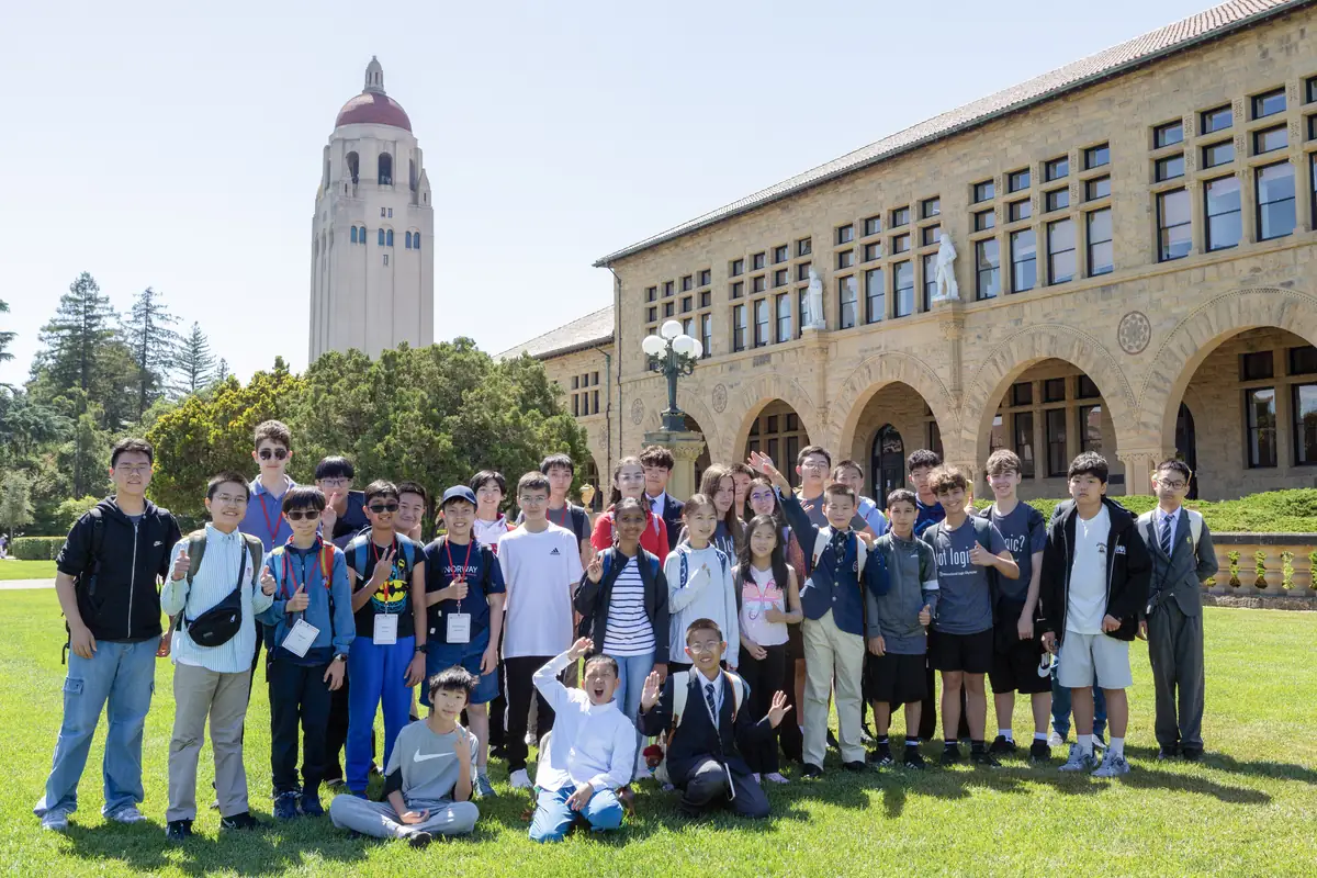 Entrants gathered on the Stanford lawn