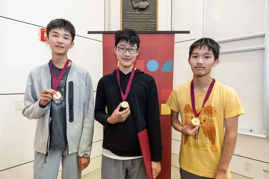 Three medalists on the podium